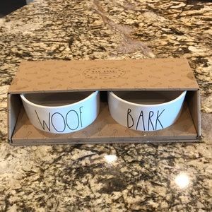 New Rae Dunn 6” Pet Bowls Set (WOOF & BARK)